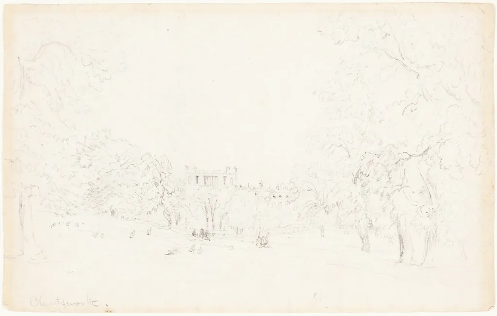 Chatsworth [recto], by David Cox, graphite, 1831