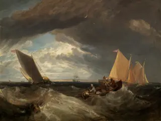 The Junction of the Thames and the Medway, by Joseph Mallord William Turner, oil, 1807
