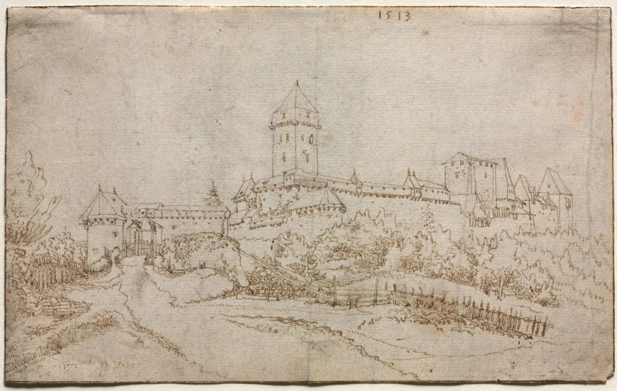 View of a Castle (recto), detail