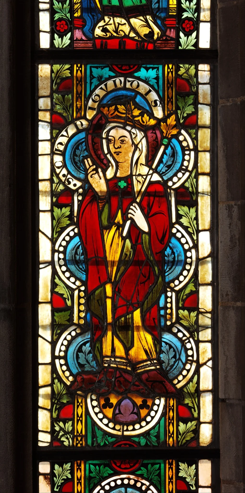 Stained Glass Panel with Queen Kunigunde, detail