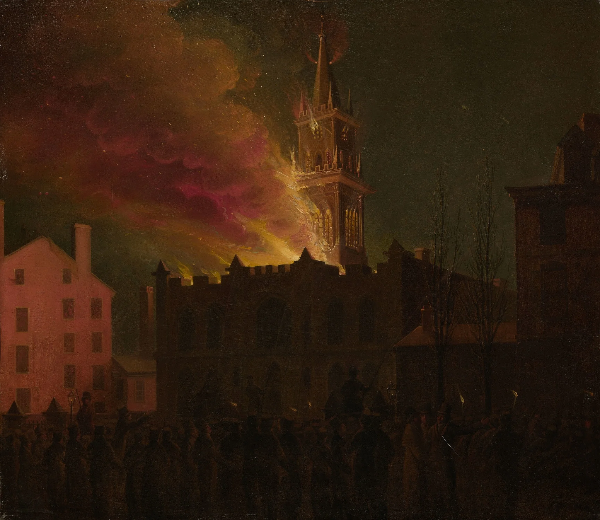 Conflagration of the Masonic Hall, Chestnut Street, Philadelphia, Pennsylvania, detail
