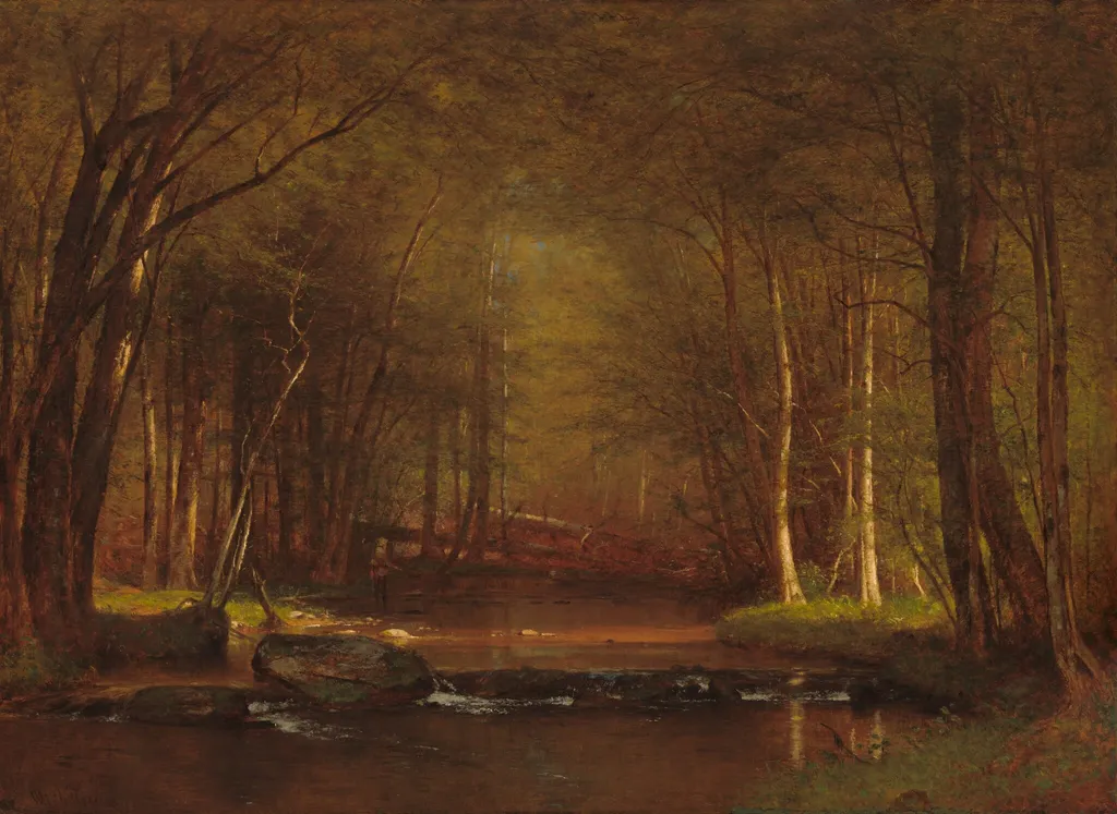 Trout Brook in the Catskills, by Worthington Whittredge, oil, 1875