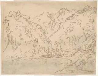 Clear Creek Canyon, Rocky Mountains, Colorado, by Ralph Albert Blakelock, ink, 1869