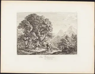 Der Watzmann bei Salzburg (The Watzmann near Salzburg), by Ludwig Richter, ink, 1830