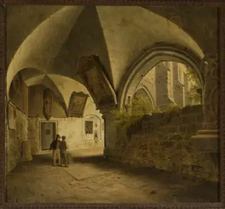 Cloister of the Halberstadt Cathedral, by Carl Hasenpflug, oil, 1836