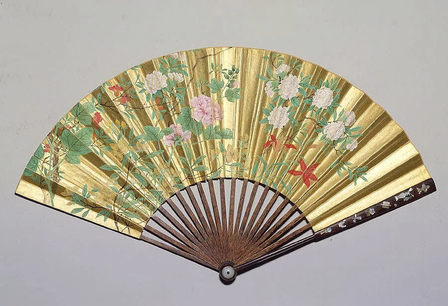 清 佚名 夏花圖 扇|Summer Flowers, detail