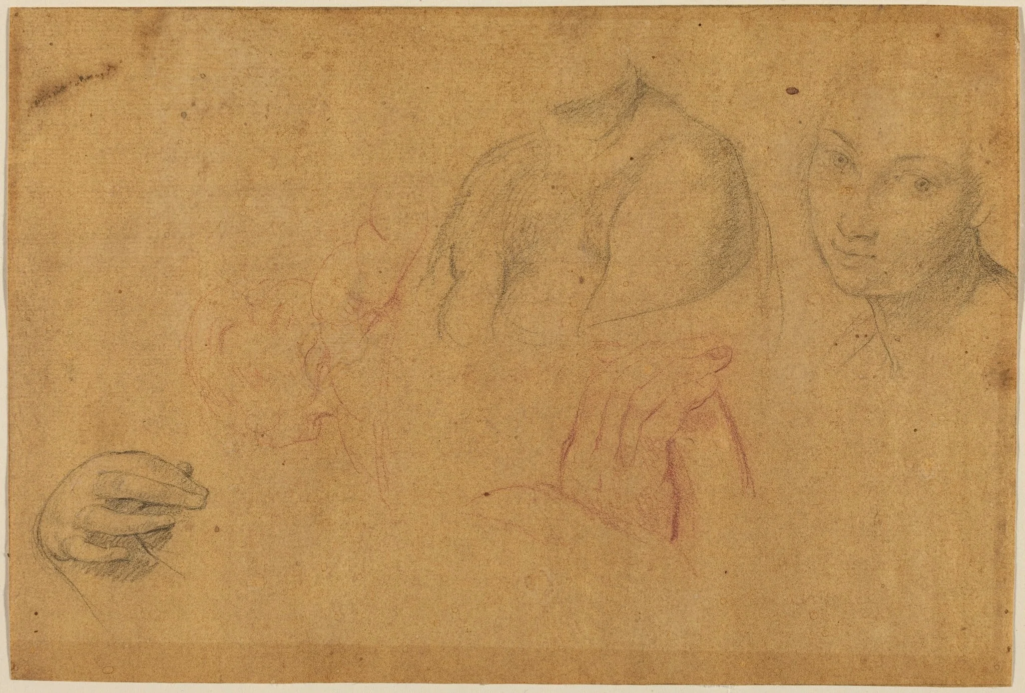 Sketches of Heads and Hands, detail