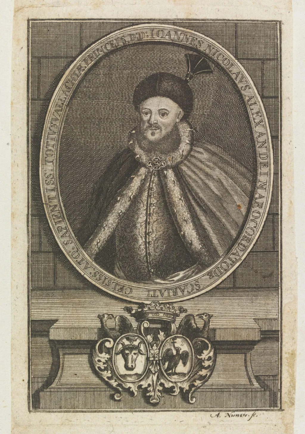Ioannes Nicolaus Alexandri Maroc ordato de Scariati Celsiss: Atq: Sapientiss: Totius vallachiae Princeps, by Andreas and Engelhard Nunzer, 1750