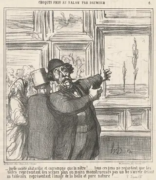 Quelle société abatarde et corrompue ..., by Honoré Daumier, ink, 1865