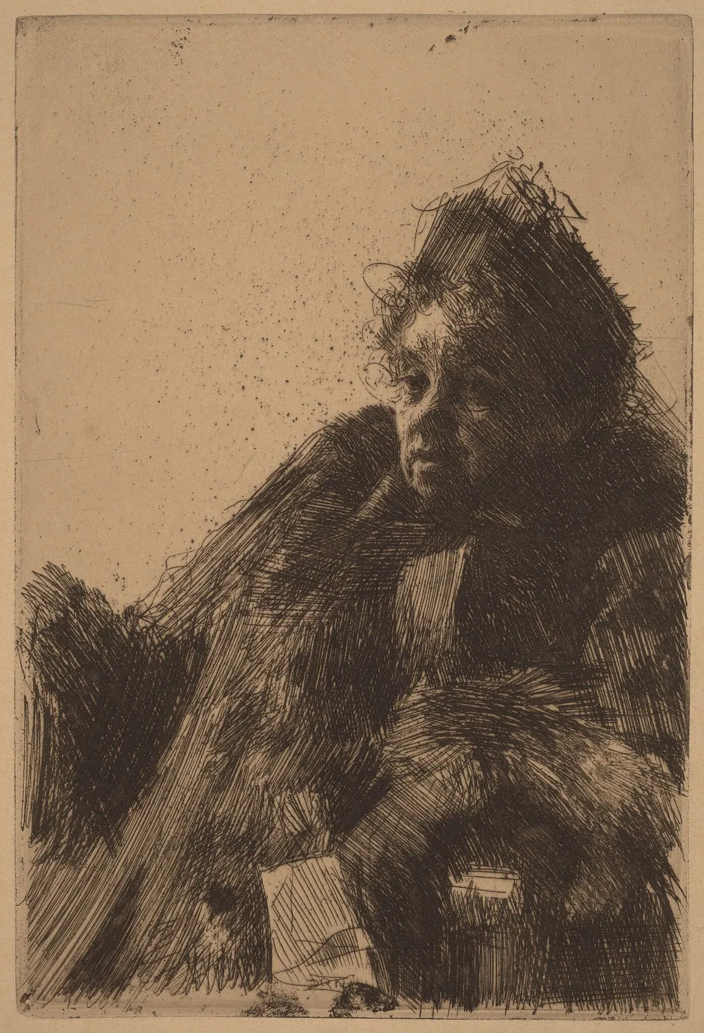 Madame Simon, II, by Anders Zorn, ink, 1891