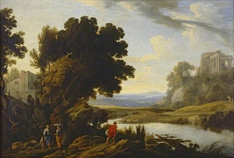 Landscape in the Roman Campagna, detail