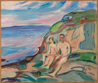 Sunbathing, by Edvard Munch, oil, 1915