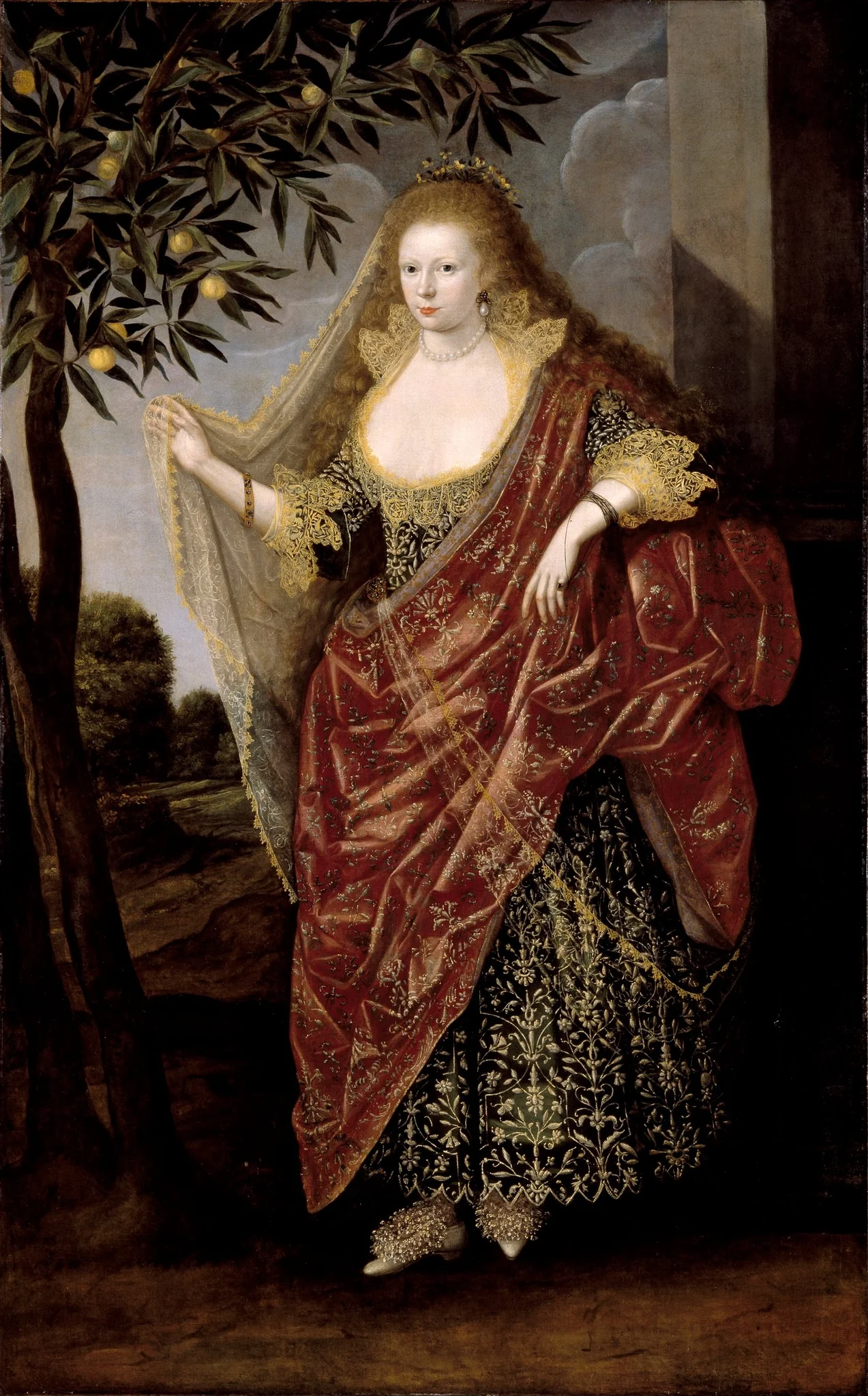 Elizabeth, Lady Tanfield, detail