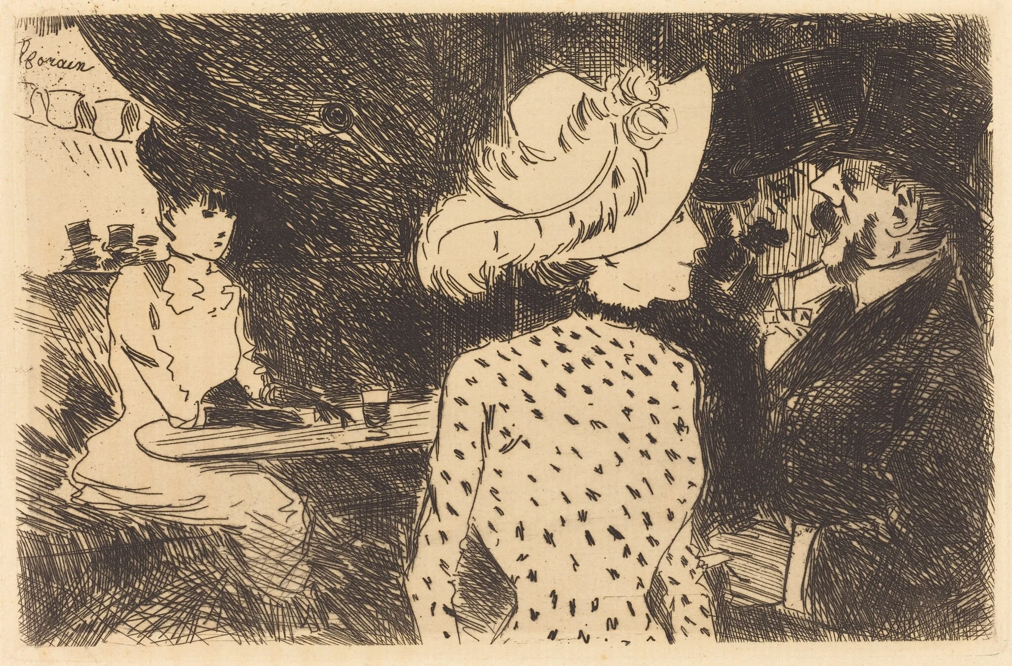 Les Folies-Bergère (planche refusée, 2e planche) (The Folies Bergère) (refused plate, second plate), detail