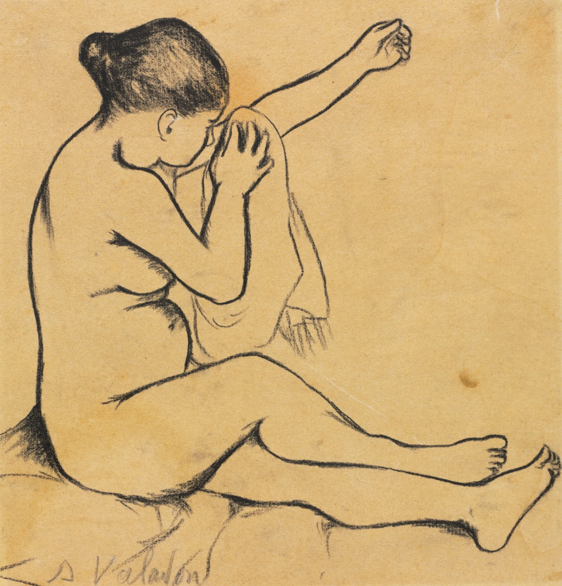 Seated Female Nude, detail