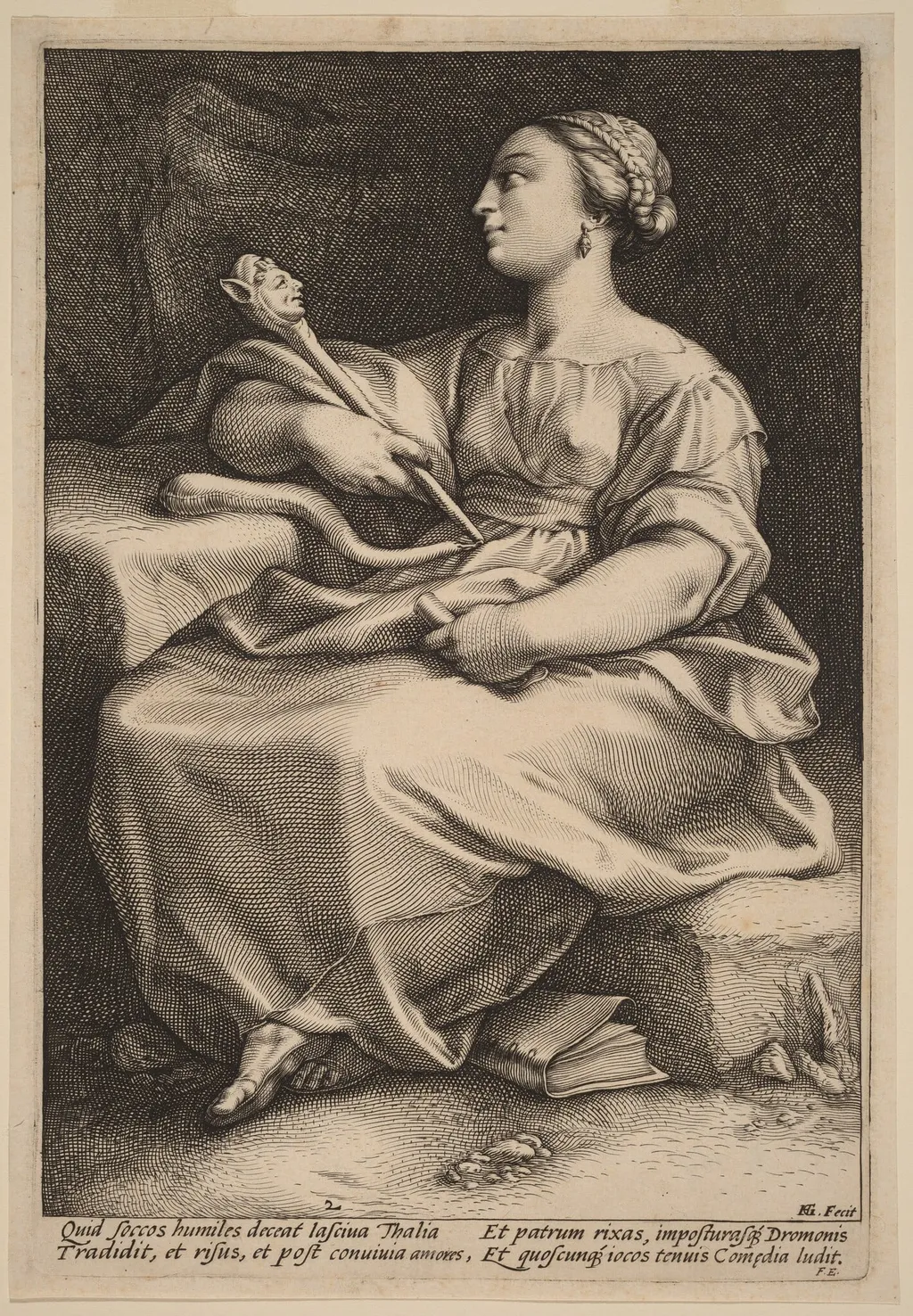 Thalia, by Hendrick Goltzius, ink, 1592