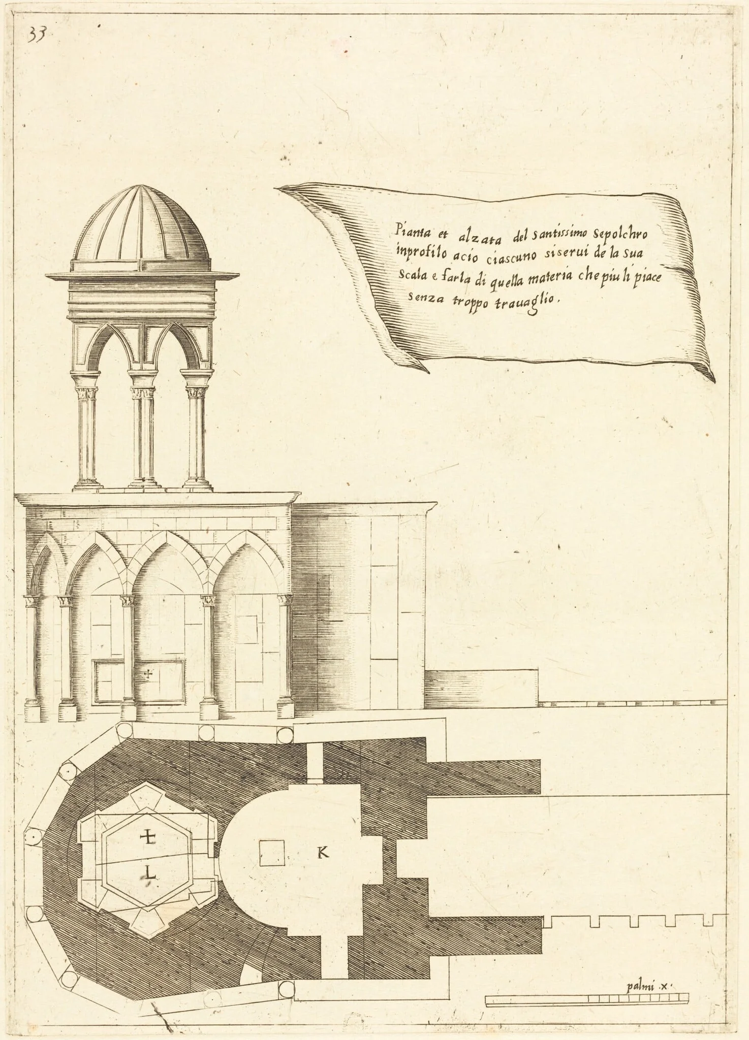 Plan and Elevation of the Church of the Holy Sepulchre, detail