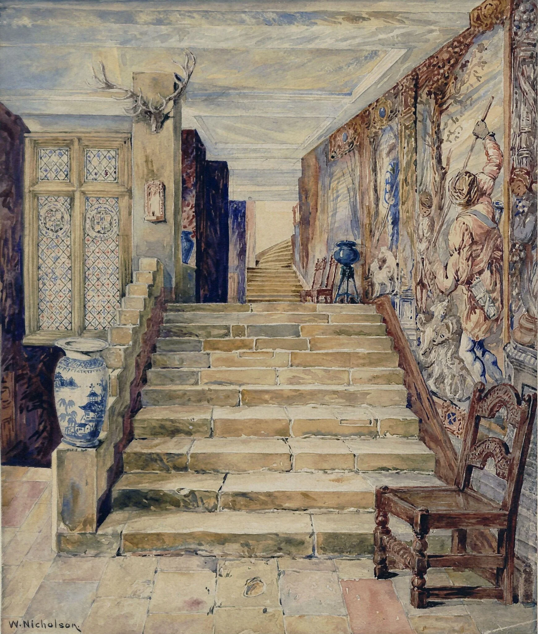 Staircase at Thorpe Ash Hall, detail