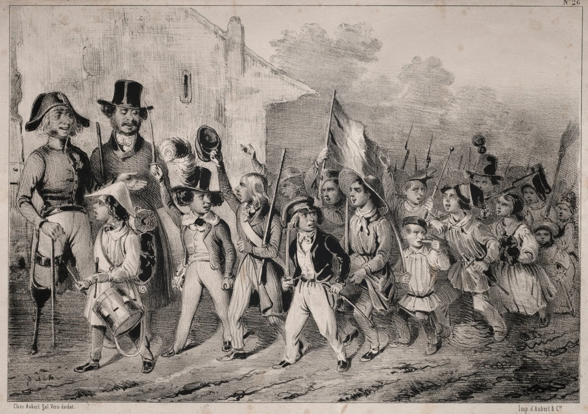Actualités: Bon! Les moutards en veulent sussi! quand on parle de guerre! comme toute ca prend feu! ... On voit que c'est de la plante indigène!... ca promet!!, detail