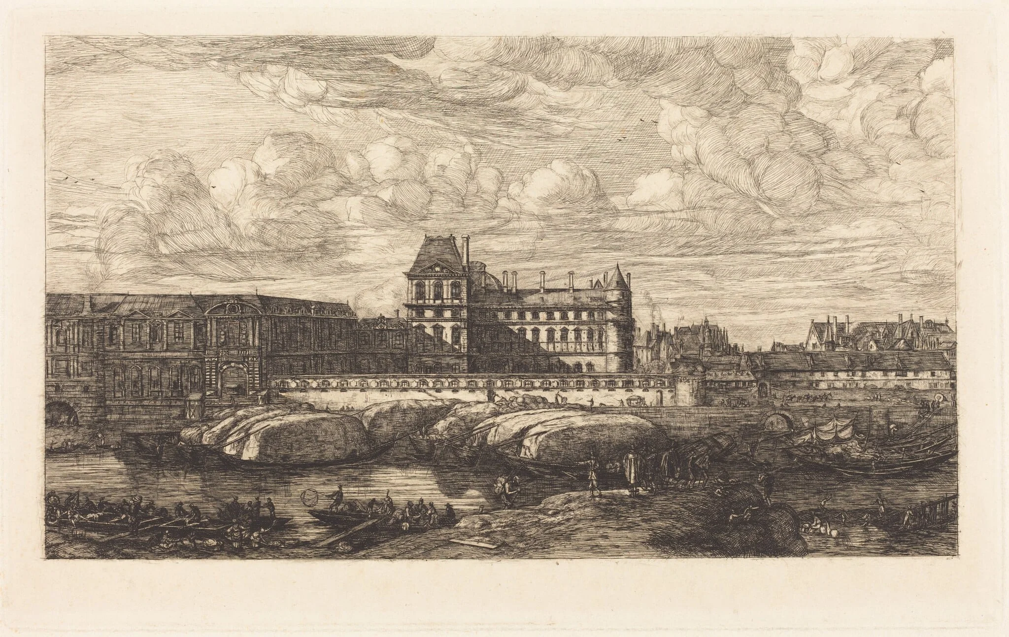 L'ancien Louvre d'après une peinture de Zeeman, 1651 (The Old Louvre, from a Painting by Zeeman, 1651), detail