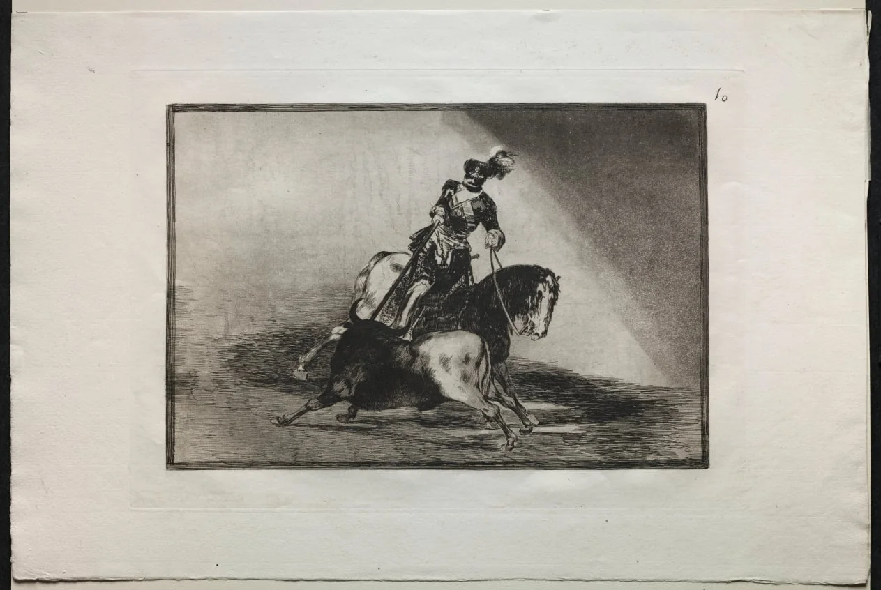 Bullfights: Charles V spearing a bull, detail
