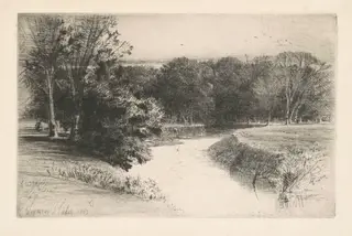 Sunset in Ireland, by Francis Seymour Haden, ink, 1863