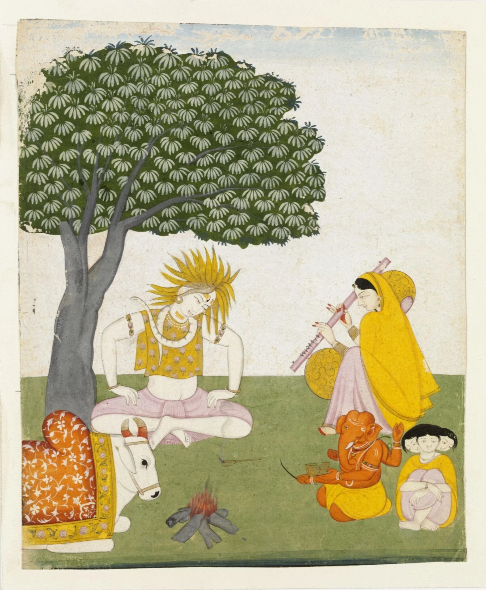 Shiva, Parvati, Ganesh and Karttikeya, detail