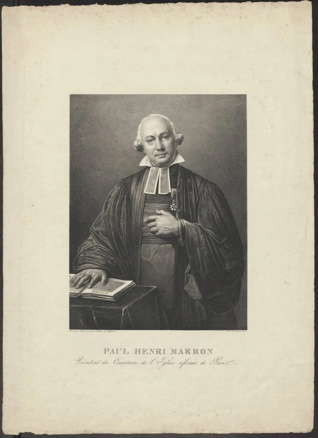 Paul Henri Marron, president of the consistory of the Protestant church in Paris, by Engelmann Gottfried