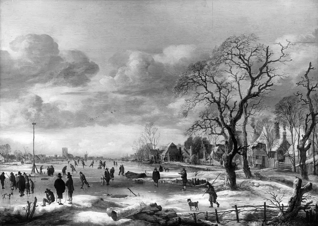 Winter Landscape, by Aert van der Neer, oil, 1655