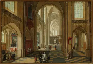 Church interior, by Pieter Neefs the Younger, oil, 1657