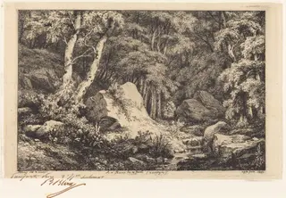 Au ravin de la faille, Auvergne (The Ravine at Auvergne), by Eugène Bléry, ink, 1846