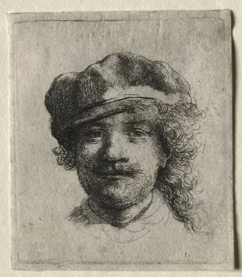 Self-Portrait Wearing a Soft Cap: Full Face, Head Only, detail