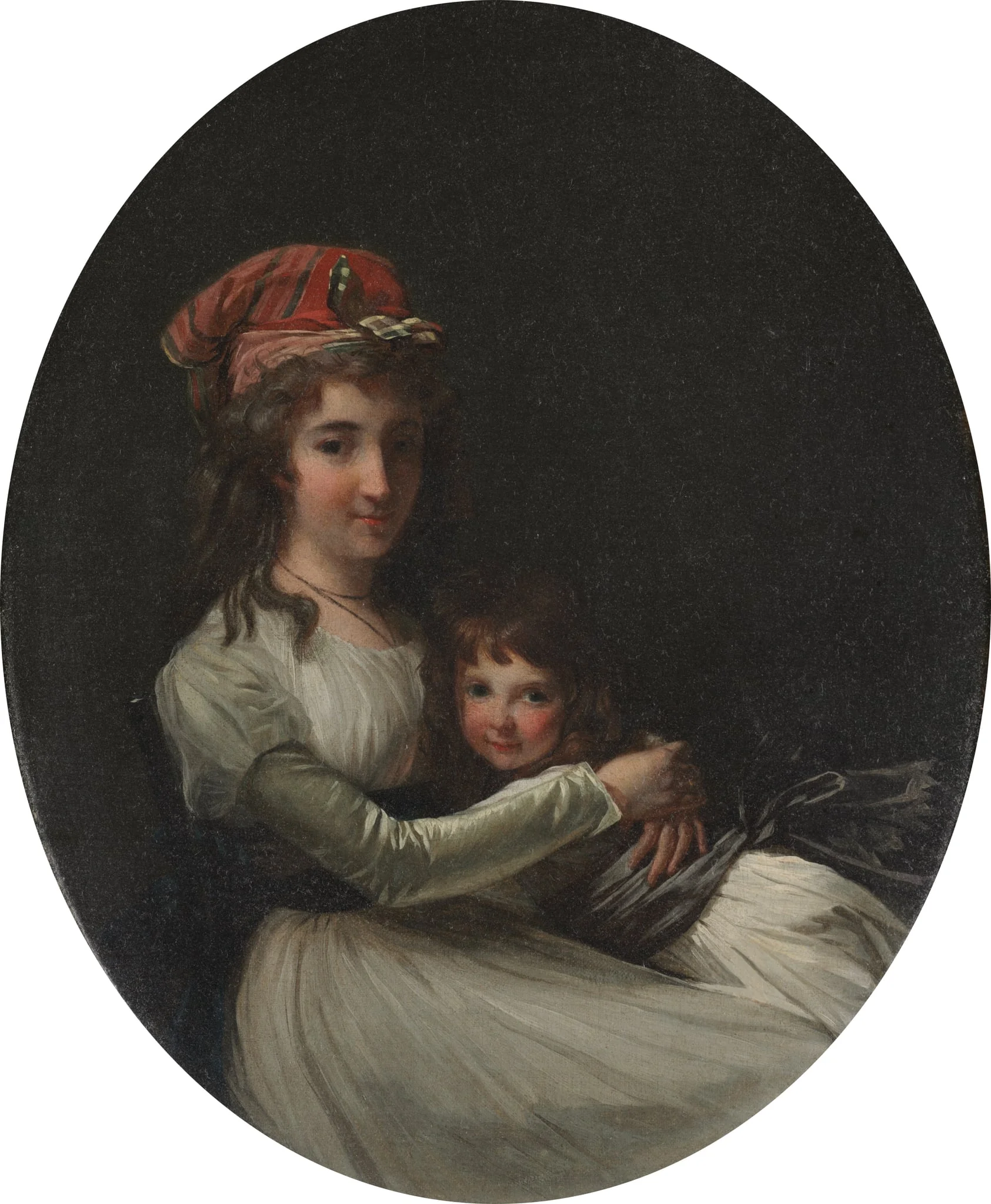 Portrait of a Mother and Daughter, detail