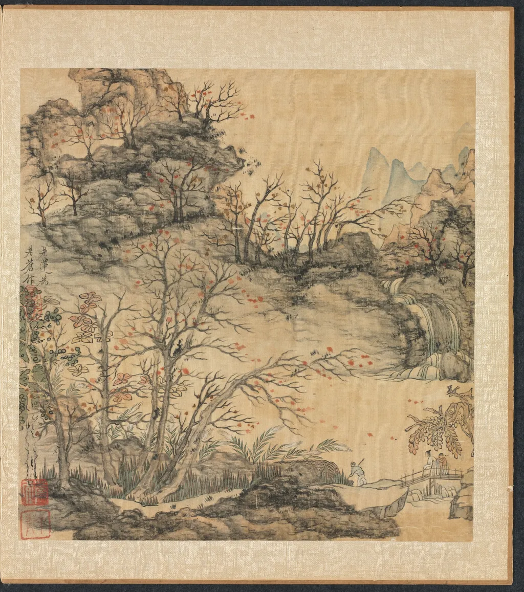 Paintings after Ancient Masters: Autumn Landscape, by Chen Hongshou, unspecified, 1625