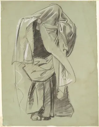 Study for "Frieze of Prophets", by John Singer Sargent, charcoal, 1891