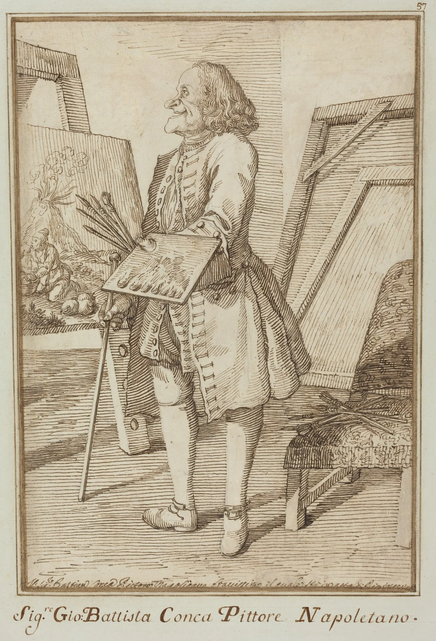 Signore Sebastiano Conca, Pittore Napoletano (Signore Sebastiano Conca, Neapolitan Painter), detail
