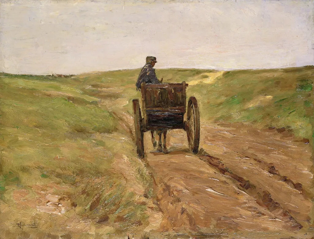 Cart in Katwijk, by Max Liebermann, oil, 1895