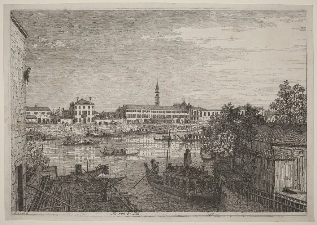 Ale Porte del Dolo, by Canaletto, ink, 1740