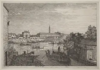 Ale Porte del Dolo, by Canaletto, ink, 1740