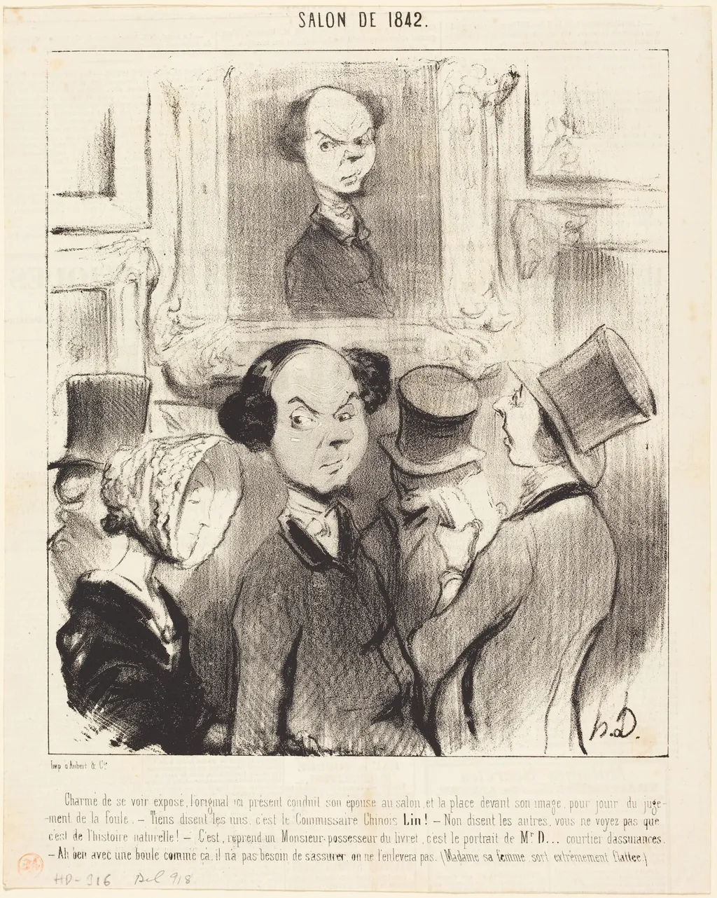 Charmé de se voir exposé..., by Honoré Daumier, ink, 1841