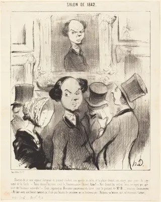 Charmé de se voir exposé..., by Honoré Daumier, ink, 1841