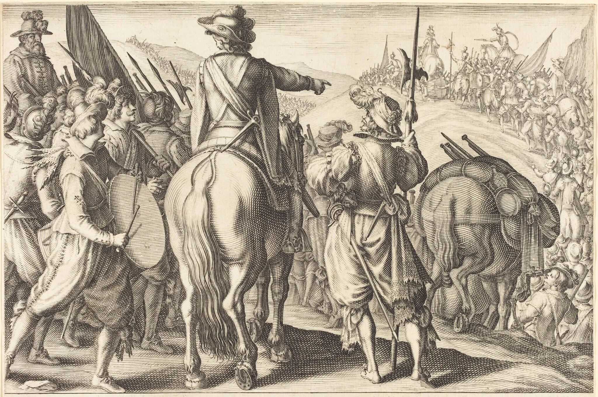 The Troops on the March, detail