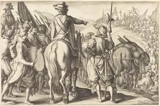 The Troops on the March, by Jacques Callot, ink, 1614