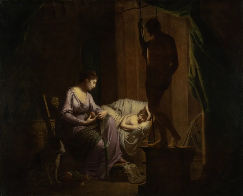Penelope Unraveling Her Web, by Joseph Wright of Derby, oil, 1793