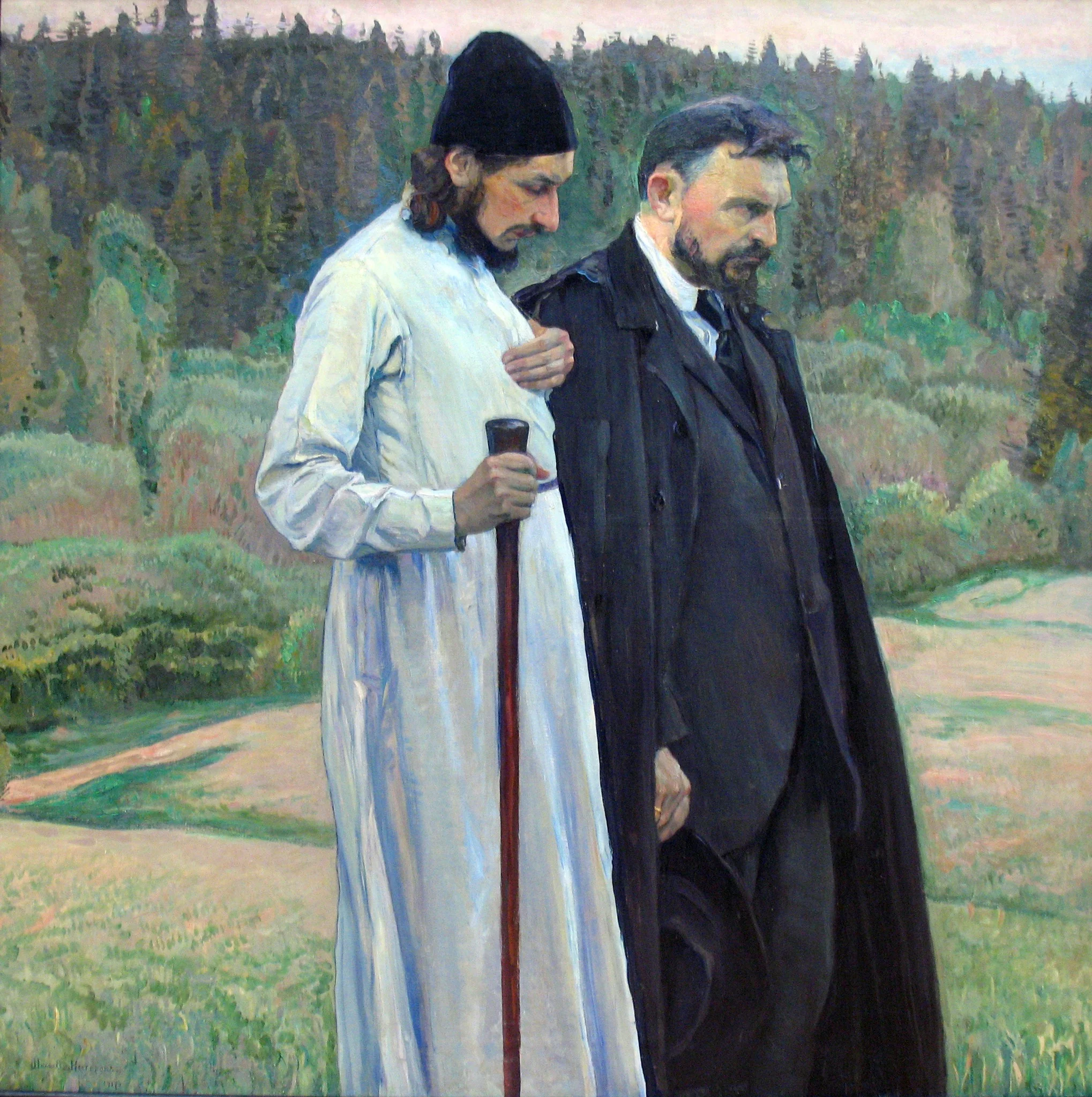 Portrait of the philosophers S.N. Bulgakov and P.A. Florensky, detail