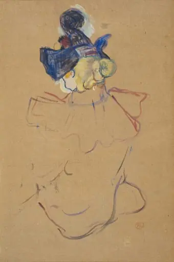 Seated Woman from Behind - Study for "Au Moulin Rouge", by Henri de Toulouse-Lautrec, oil, 1892