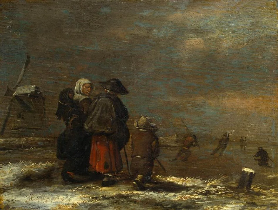 Winter Landscape with a Windmill, detail