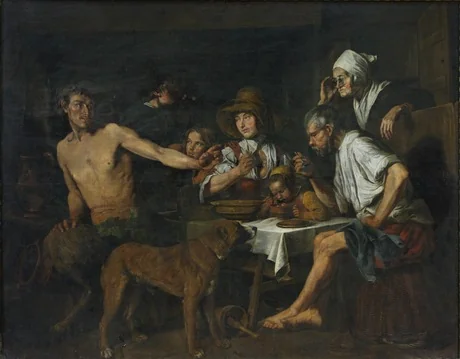 Satyr as a Guest of the Peasant, detail