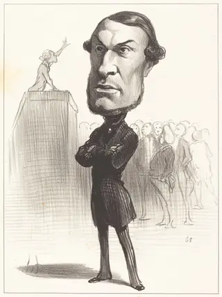 Achille Fould, by Honoré Daumier, ink, 1849