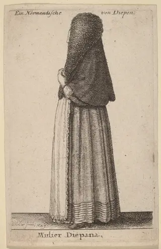 Mulier Diepana, by Wenceslaus Hollar, ink, 1649